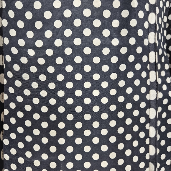 NWOT H&G black white polka dot silk tunic blouse top Womens XLarge - Picture 6 of 7